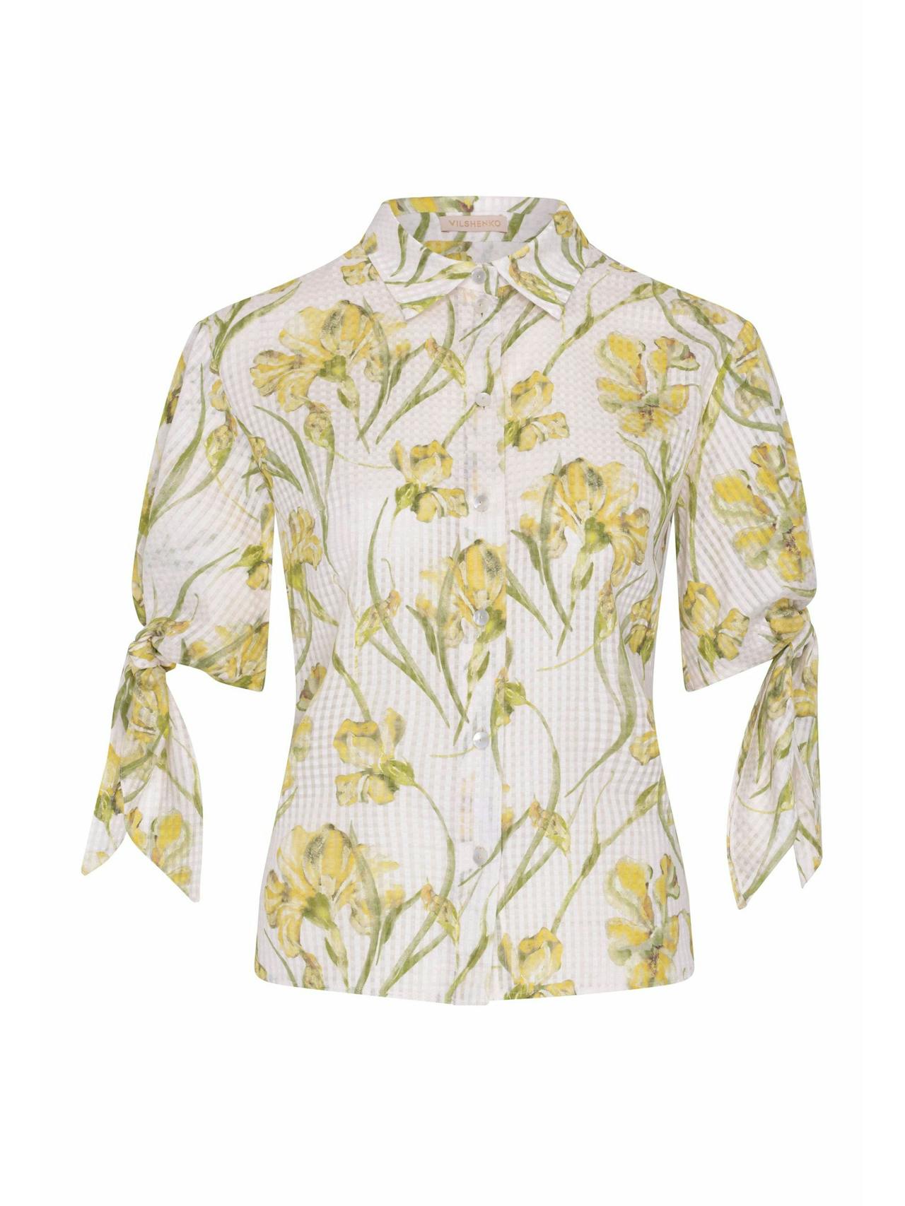 Yellow Iris Pelageya silk cotton blouse