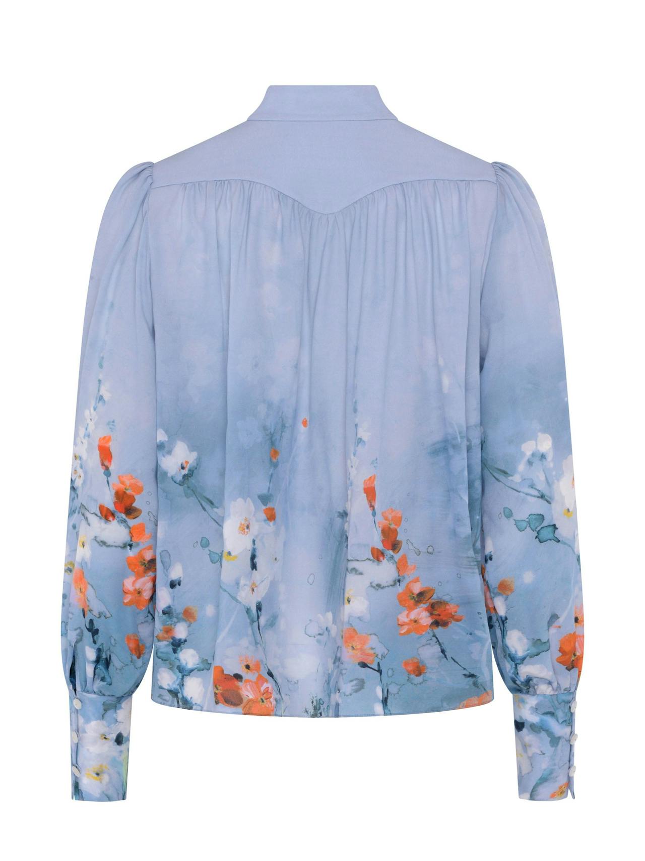 Blue garden Liza silk blouse Blouse Vilshenko    - Collagerie