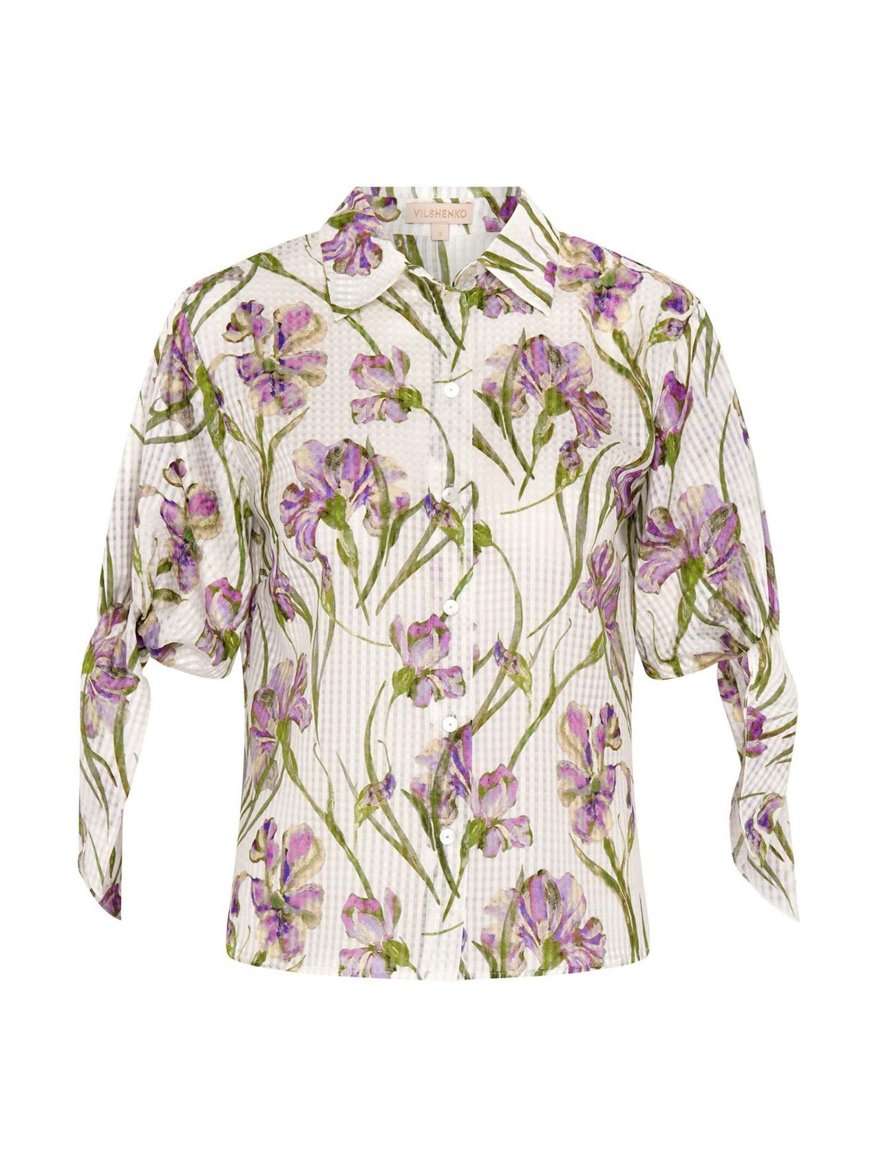 Lilac Iris Pelageya silk cotton blouse