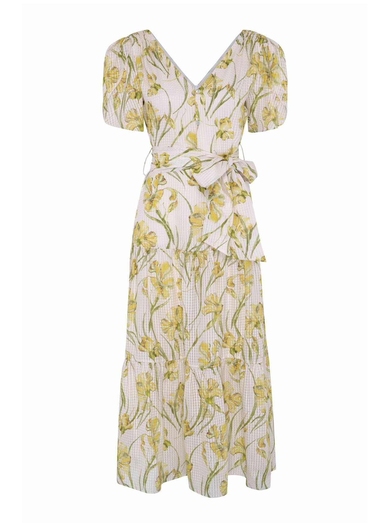 Yellow iris Lubava cotton silk dress  Vilshenko    - Collagerie