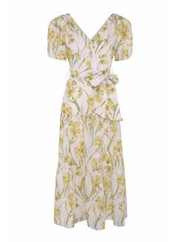 Yellow iris Lubava cotton silk dress  Vilshenko    - Collagerie