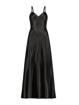 Black satin swing dress Clothing Marina Moscone    - Collagerie