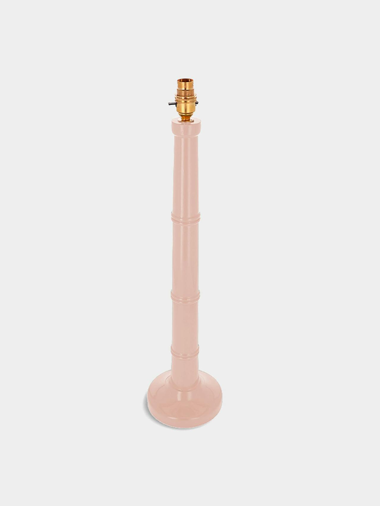 Bamboo lamp base in dusty pink