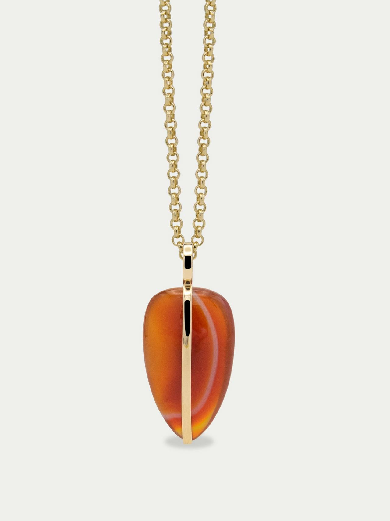 Large red carnelian pebble pendant | 14K Jewellery & Watches By Pariah    - Collagerie