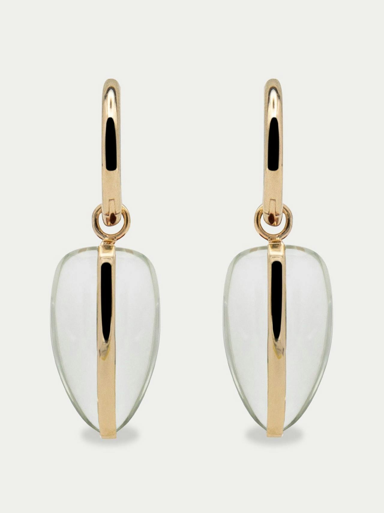14kt recycled gold and green amethyst Pebble earrings