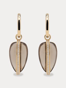 14K smokey quartz diamond pebble earrings Jewellery & Watches By Pariah    - Collagerie