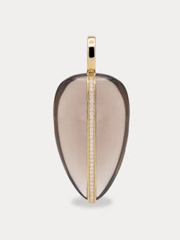 Large smokey quartz diamond pebble pendant | 14K Jewellery & Watches By Pariah    - Collagerie