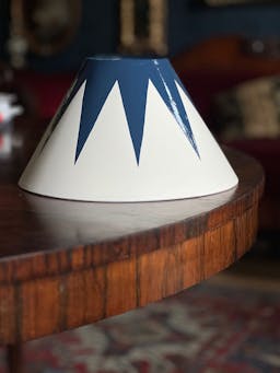 Stiffkey Blue star glaze coolie lampshade Interiors Alvaro Picardo    - Collagerie