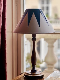 Stiffkey Blue star glaze coolie lampshade Interiors Alvaro Picardo    - Collagerie