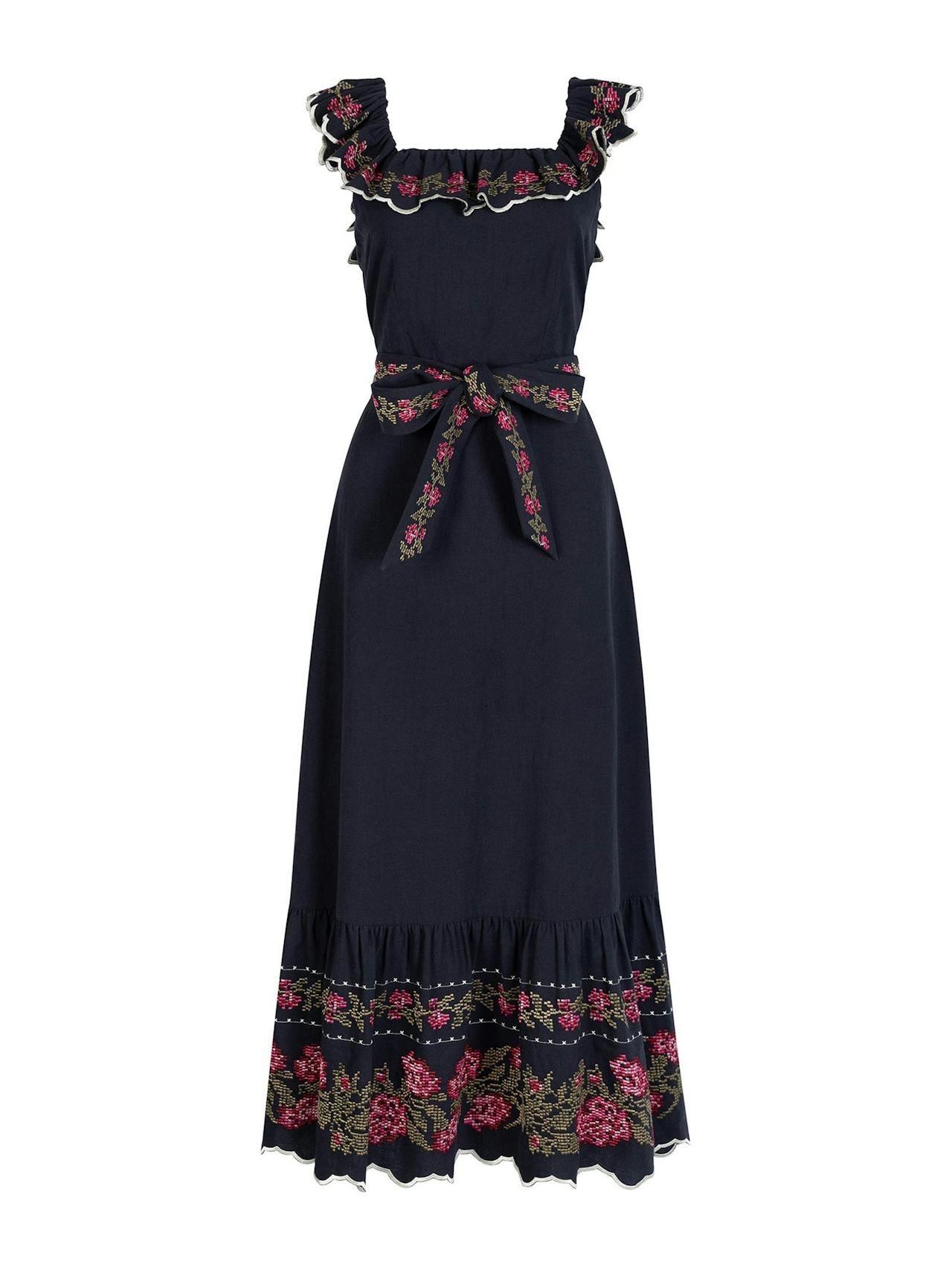 Tallulah embroidered black sundress