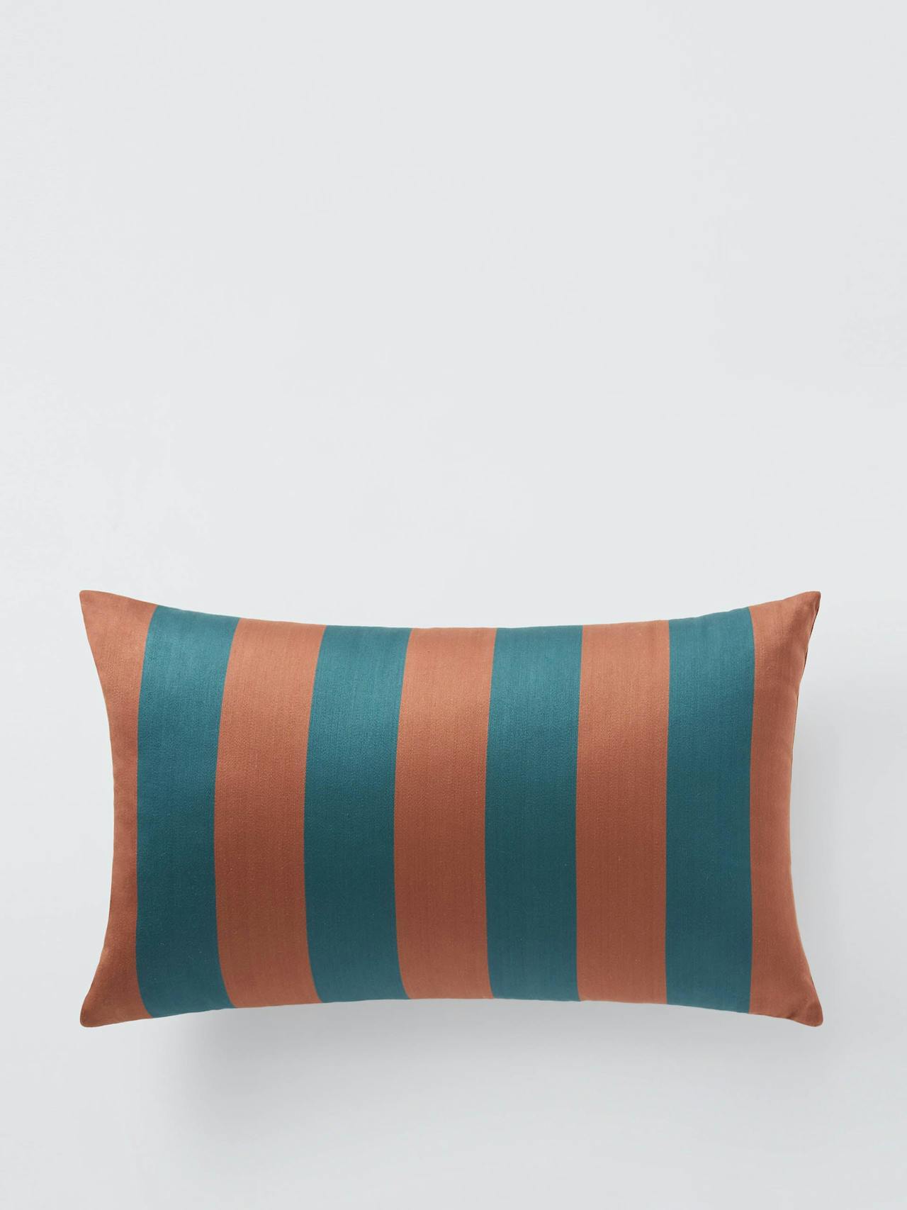 Satin stripe cushion, auburn