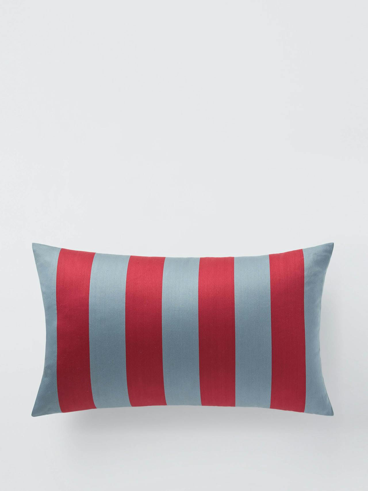 Satin stripe cushion, red