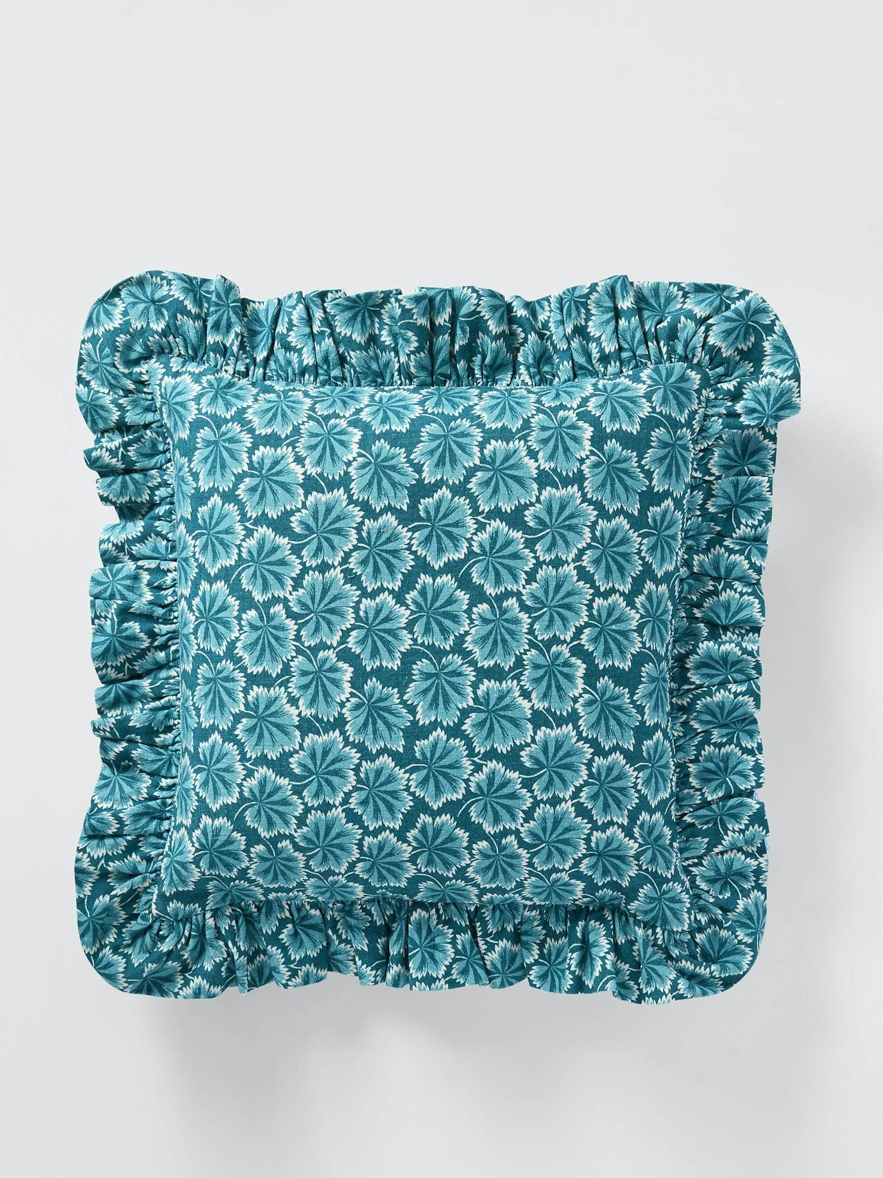 Fan leaf cushion, petrol blue