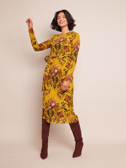 Dusty gold fleur Pepper dress Dresses Cara Cara    - Collagerie