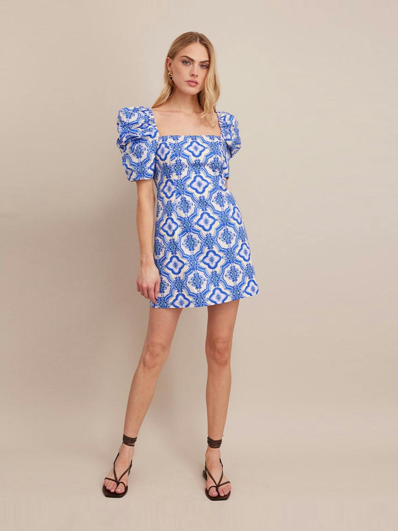 Belle tile blue Kelly dress Dresses Cara Cara    - Collagerie