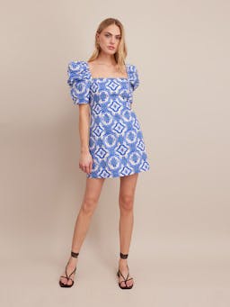 Belle tile blue Kelly dress Dresses Cara Cara    - Collagerie