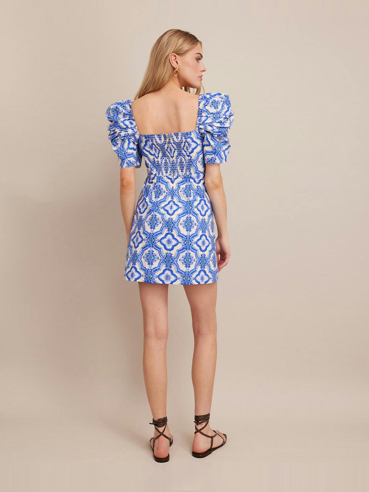 Belle tile blue Kelly dress Dresses Cara Cara    - Collagerie