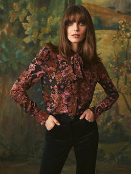 Black cascade Chili shirt Tops Cara Cara    - Collagerie