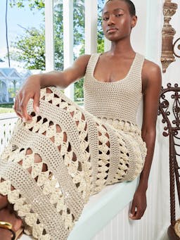 Metallic ivory crochet Joan dress Dresses Cara Cara    - Collagerie