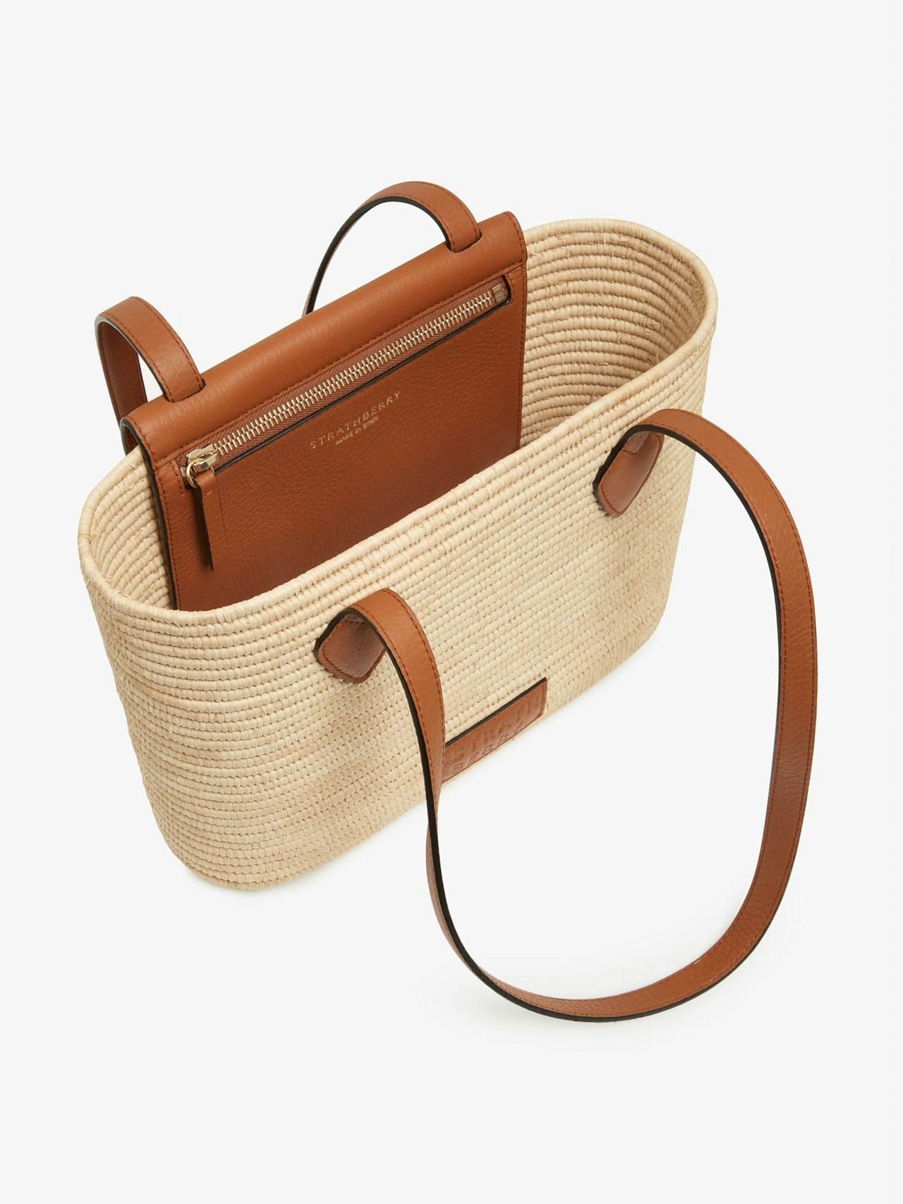 Raffia leather tan The Strathberry small basket The Strathberry Basket (Small) Strathberry    - Collagerie