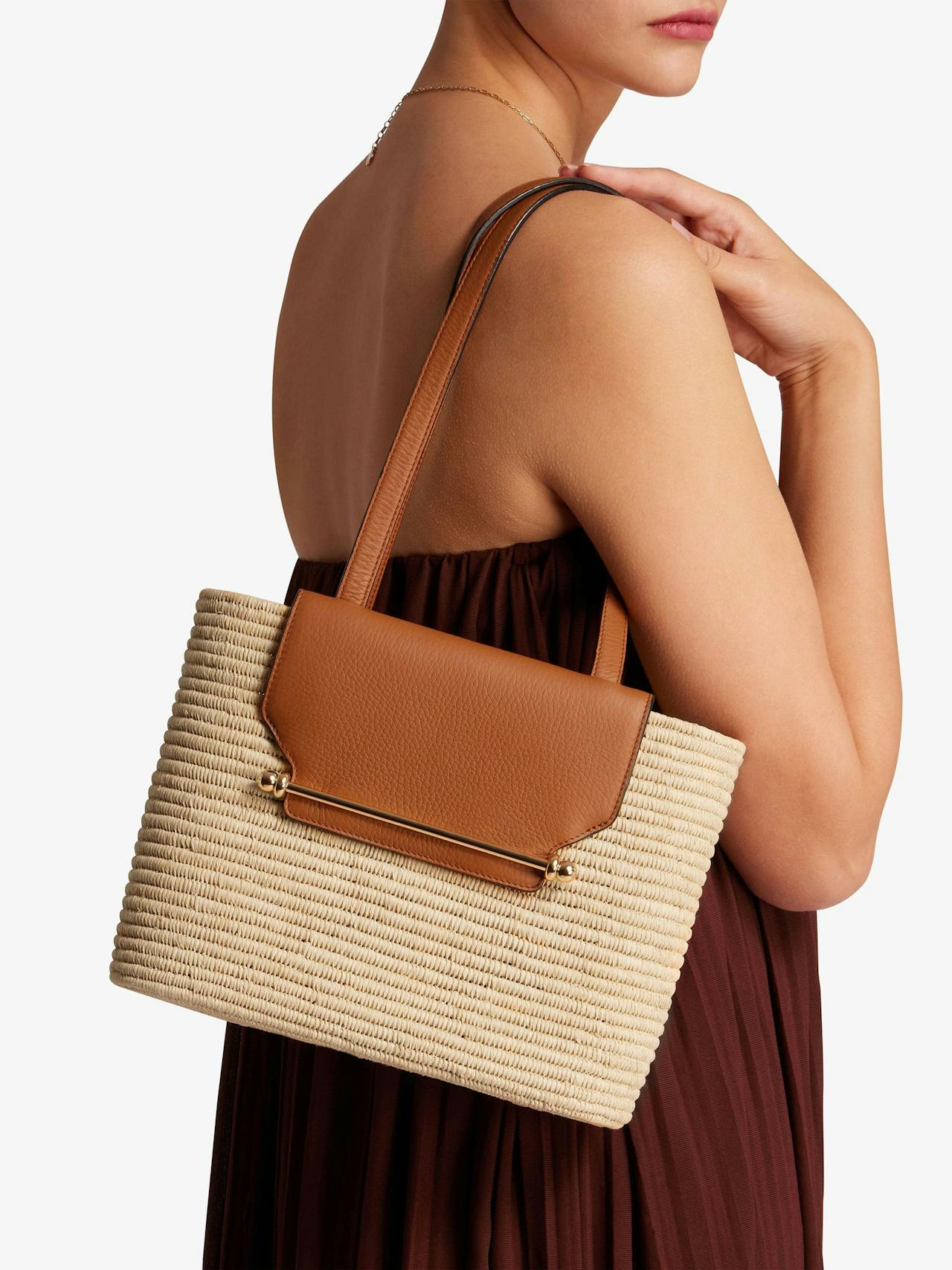 Raffia leather tan The Strathberry small basket The Strathberry Basket (Small) Strathberry    - Collagerie