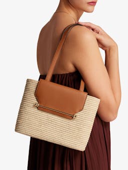 Raffia leather tan The Strathberry small basket The Strathberry Basket (Small) Strathberry    - Collagerie