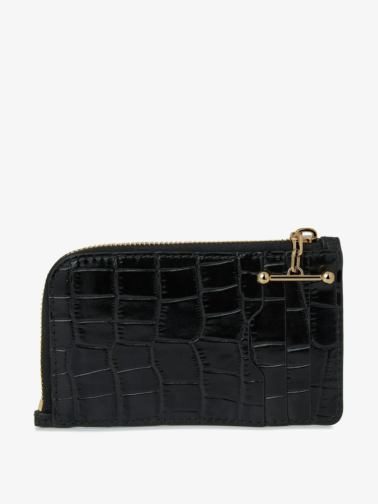 Black croc-embossed leather Princes Street zip purse Accesories Strathberry    - Collagerie