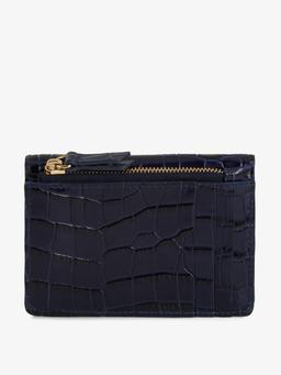 Navy croc-embossed Multrees compact wallet Accessories Strathberry    - Collagerie