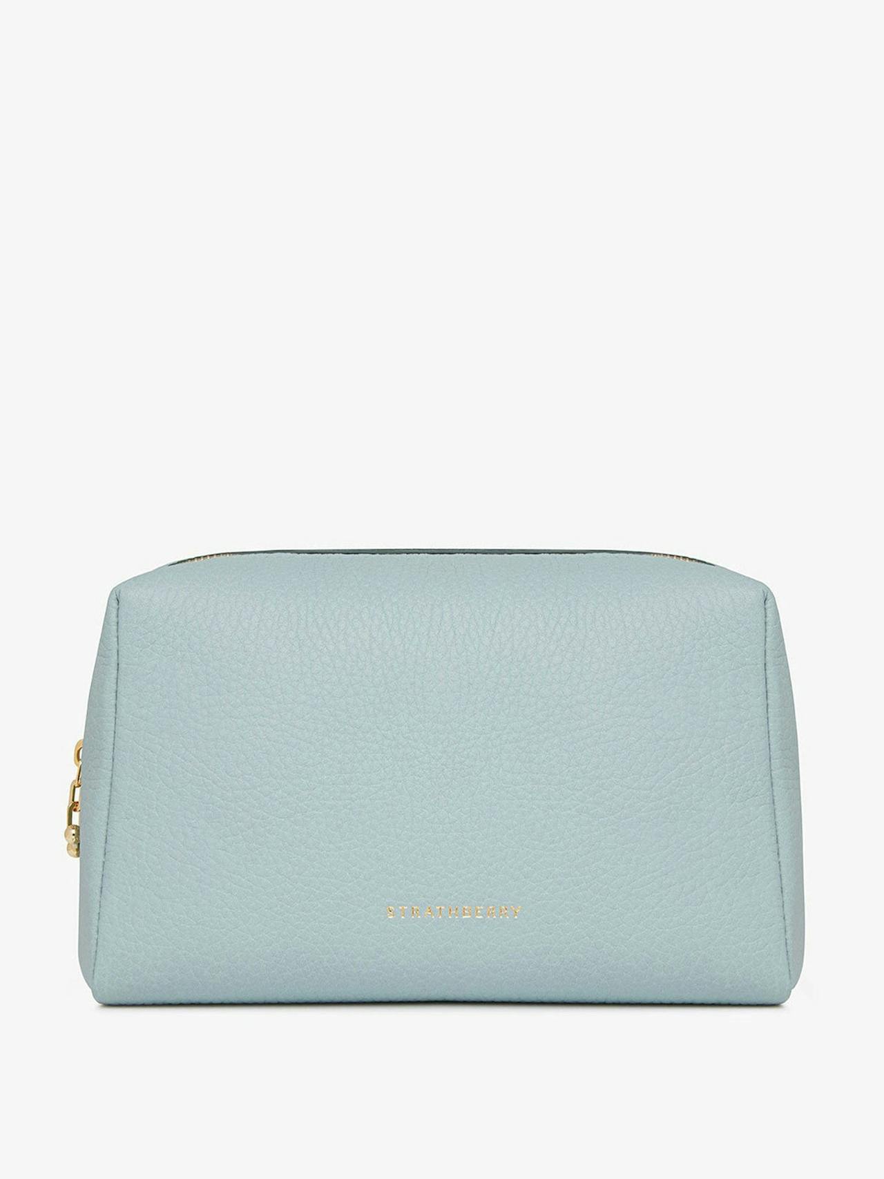 Duck egg blue cosmetic pouch