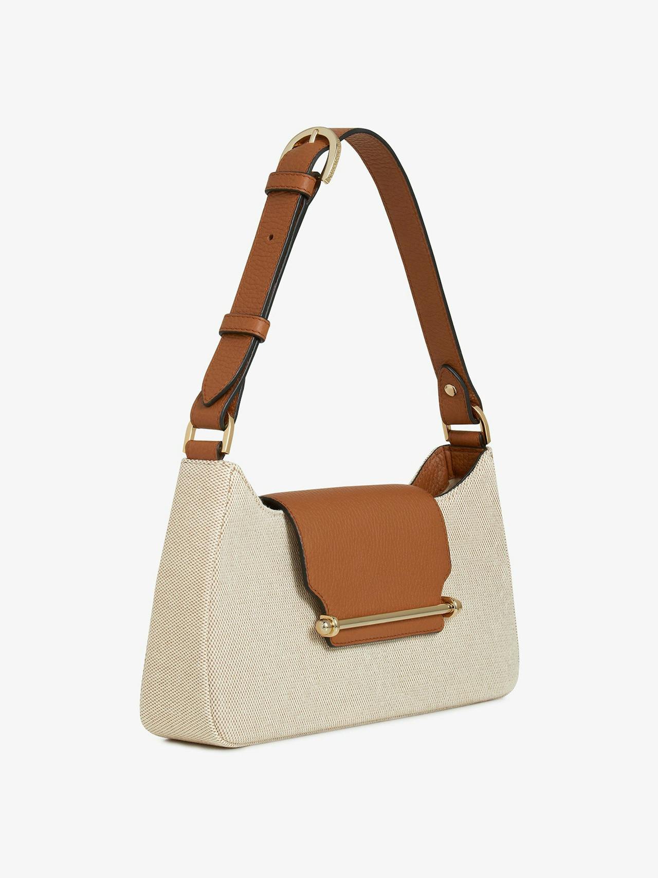 Canvas, ecru, tan Multrees Omni shoulder bag Multrees Omni Strathberry    - Collagerie