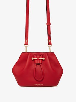 Ruby and burgundy edge stitch Osette crossbody bag Osette Crossbody Strathberry    - Collagerie