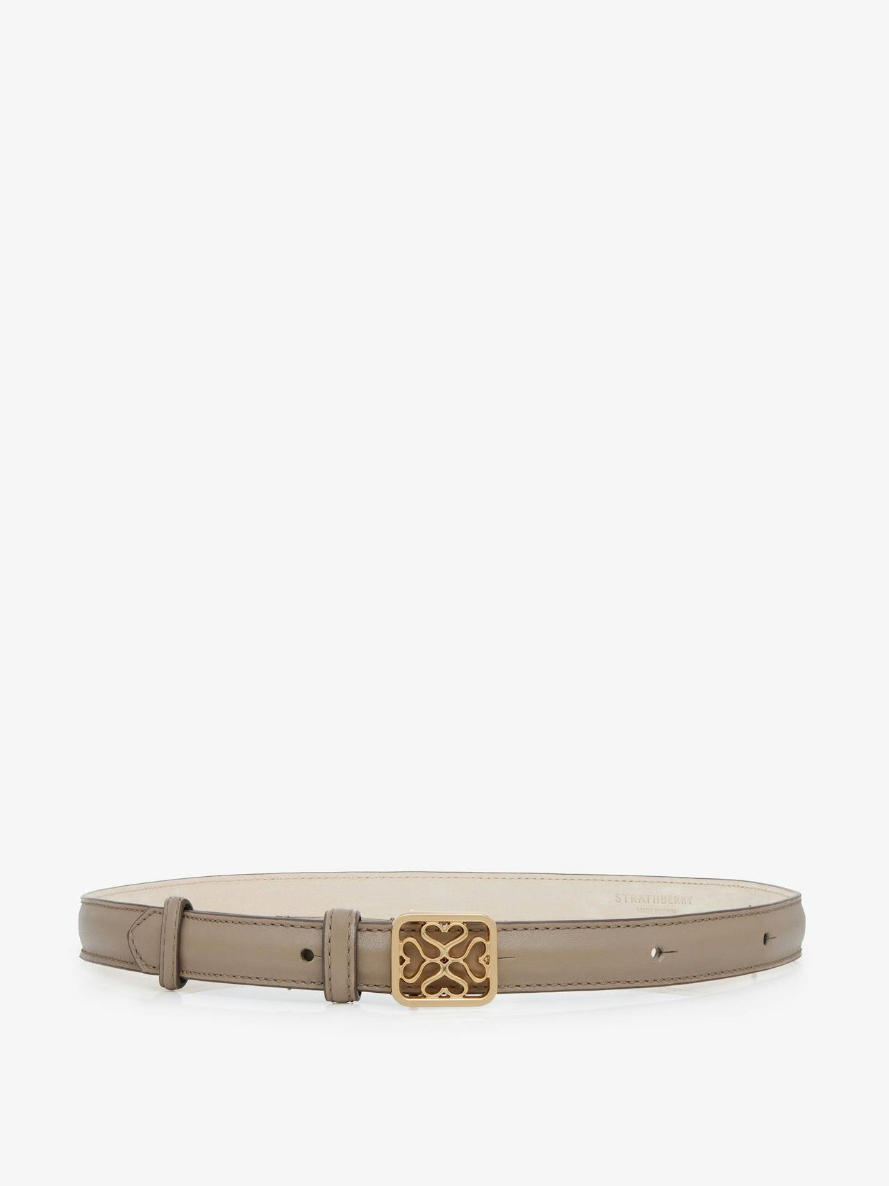 Macadamia Strathberry Monogram thin buckle belt Strathberry Monogram Thin Buckle Belt Strathberry    - Collagerie