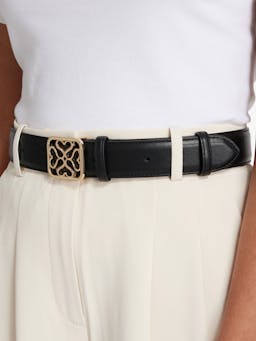 Black Strathberry Monogram wide buckle belt Strathberry Monogram Wide Buckle Belt Strathberry    - Collagerie