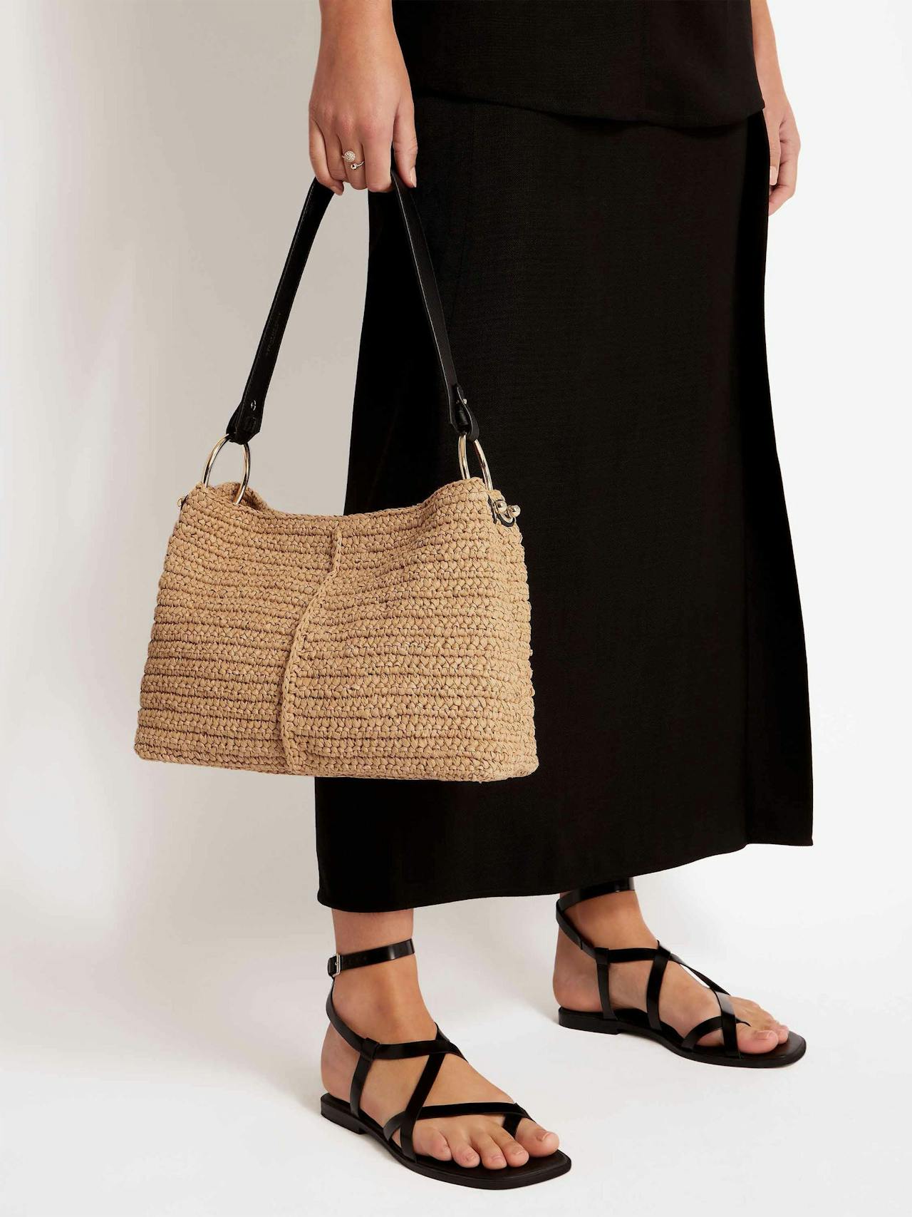 Raffia black Lana hobo bag Lana Hobo Strathberry    - Collagerie