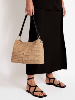 Raffia black Lana hobo bag Lana Hobo Strathberry    - Collagerie