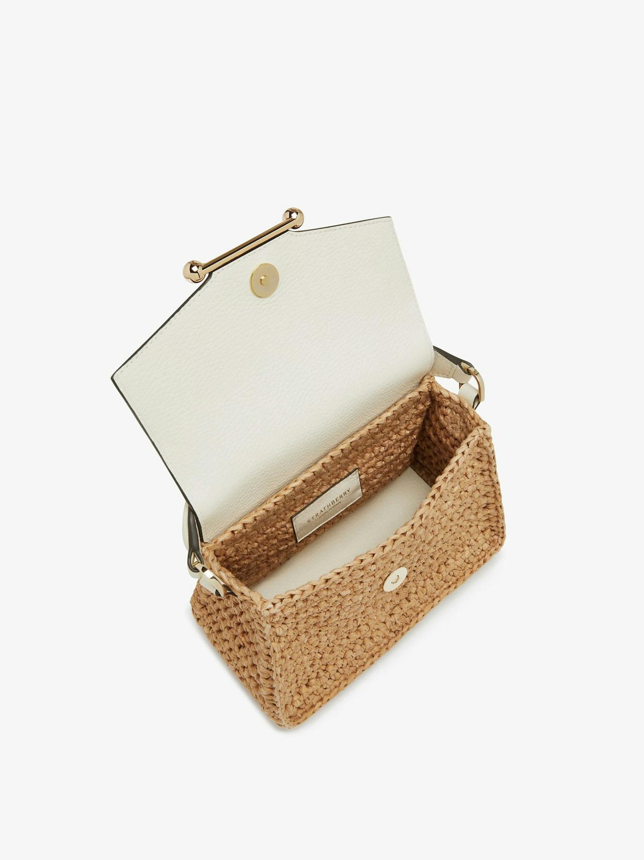 Raffia vanilla Mosaic Nano crossbody bag Mosaic Nano Strathberry    - Collagerie