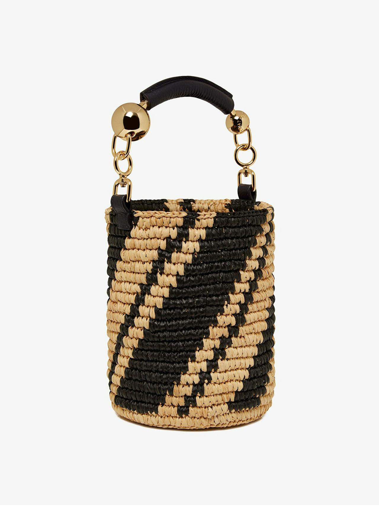 Raffia black natural Crescent basket bag Crescent Basket Strathberry    - Collagerie