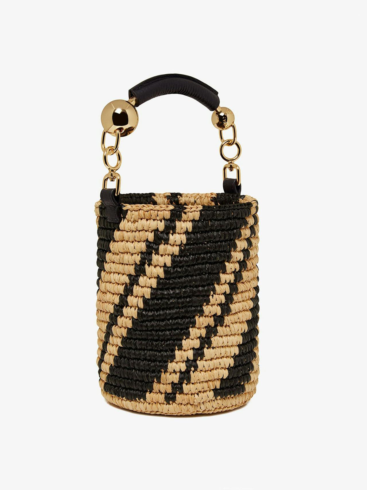 Raffia black natural Crescent basket bag Crescent Basket Strathberry    - Collagerie