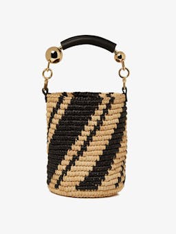 Raffia black natural Crescent basket bag Crescent Basket Strathberry    - Collagerie