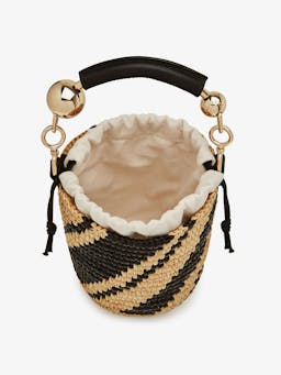 Raffia black natural Crescent basket bag Crescent Basket Strathberry    - Collagerie