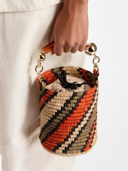 Raffia marmalade natural Crescent basket bag Crescent Basket Strathberry    - Collagerie