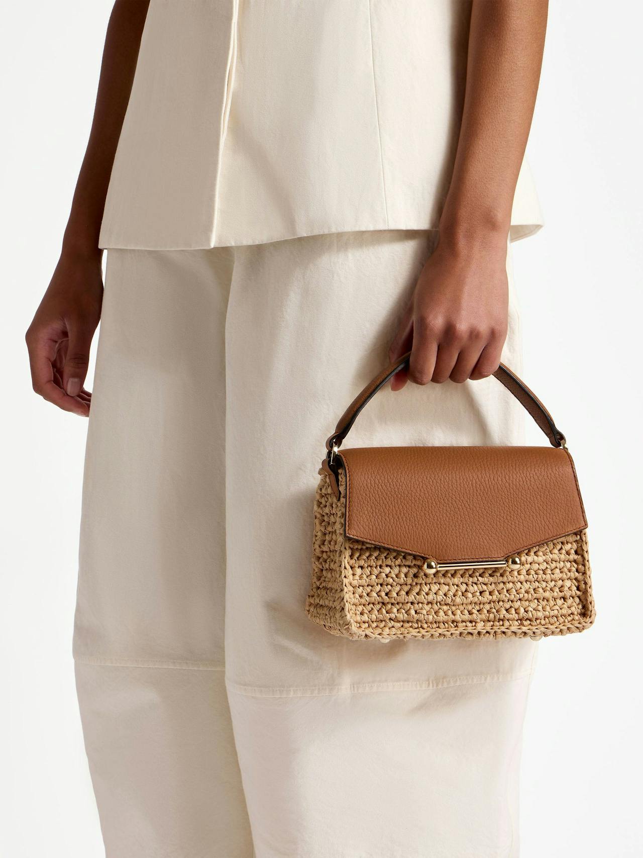 Raffia tan Mosaic Nano crossbody bag Mosaic Nano Strathberry    - Collagerie