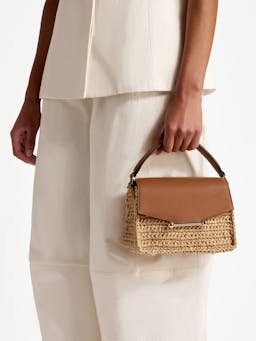 Raffia tan Mosaic Nano crossbody bag Mosaic Nano Strathberry    - Collagerie