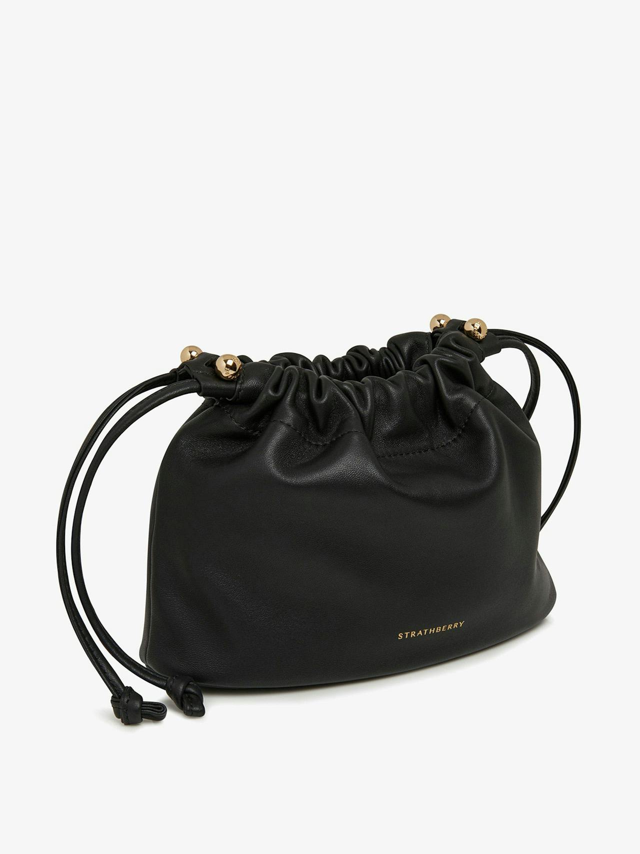 Black Charlotte drawstring bag