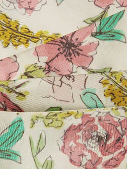 Floral watercolour print silk skinny scarf Silk Skinny Scarf Strathberry    - Collagerie