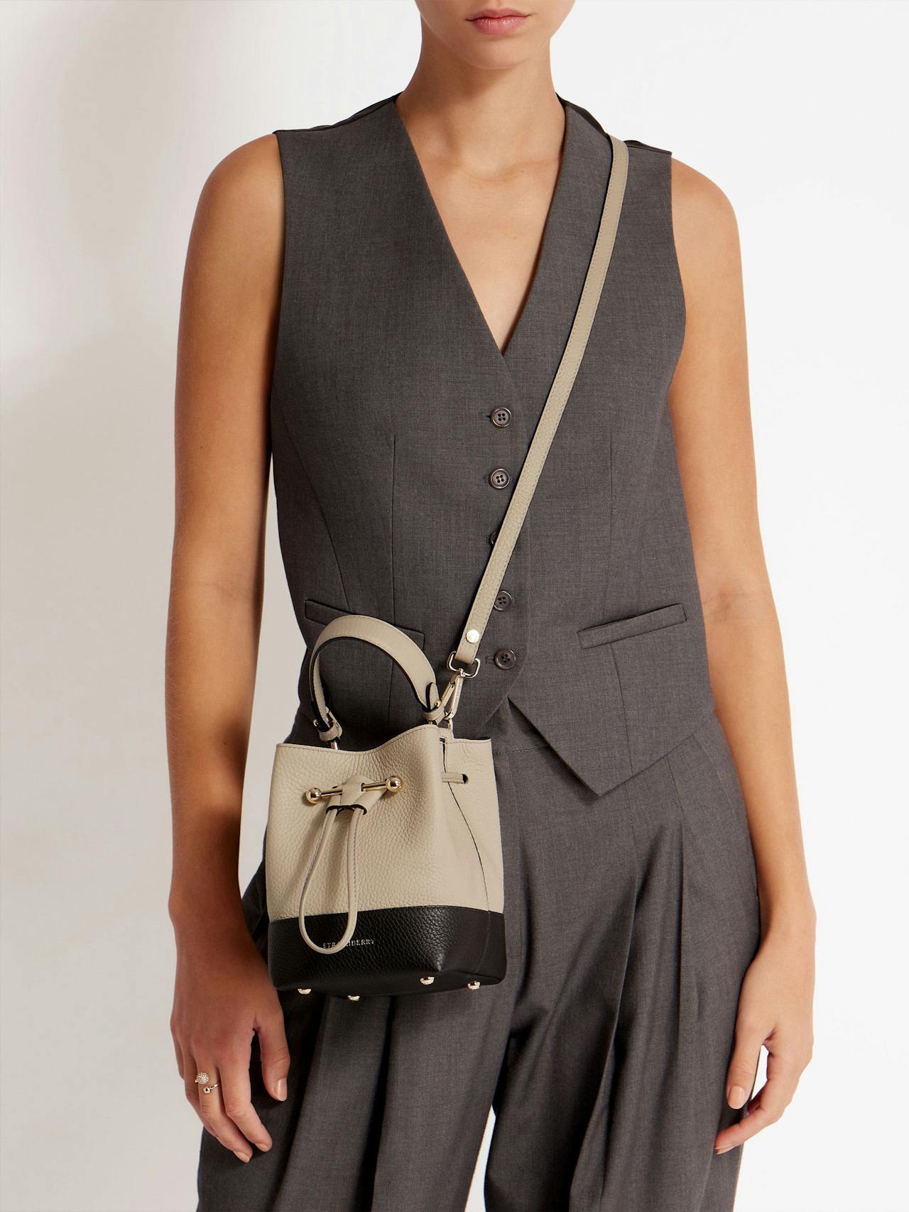 Black, oat and mushroom Osette bucket bag Osette Strathberry    - Collagerie