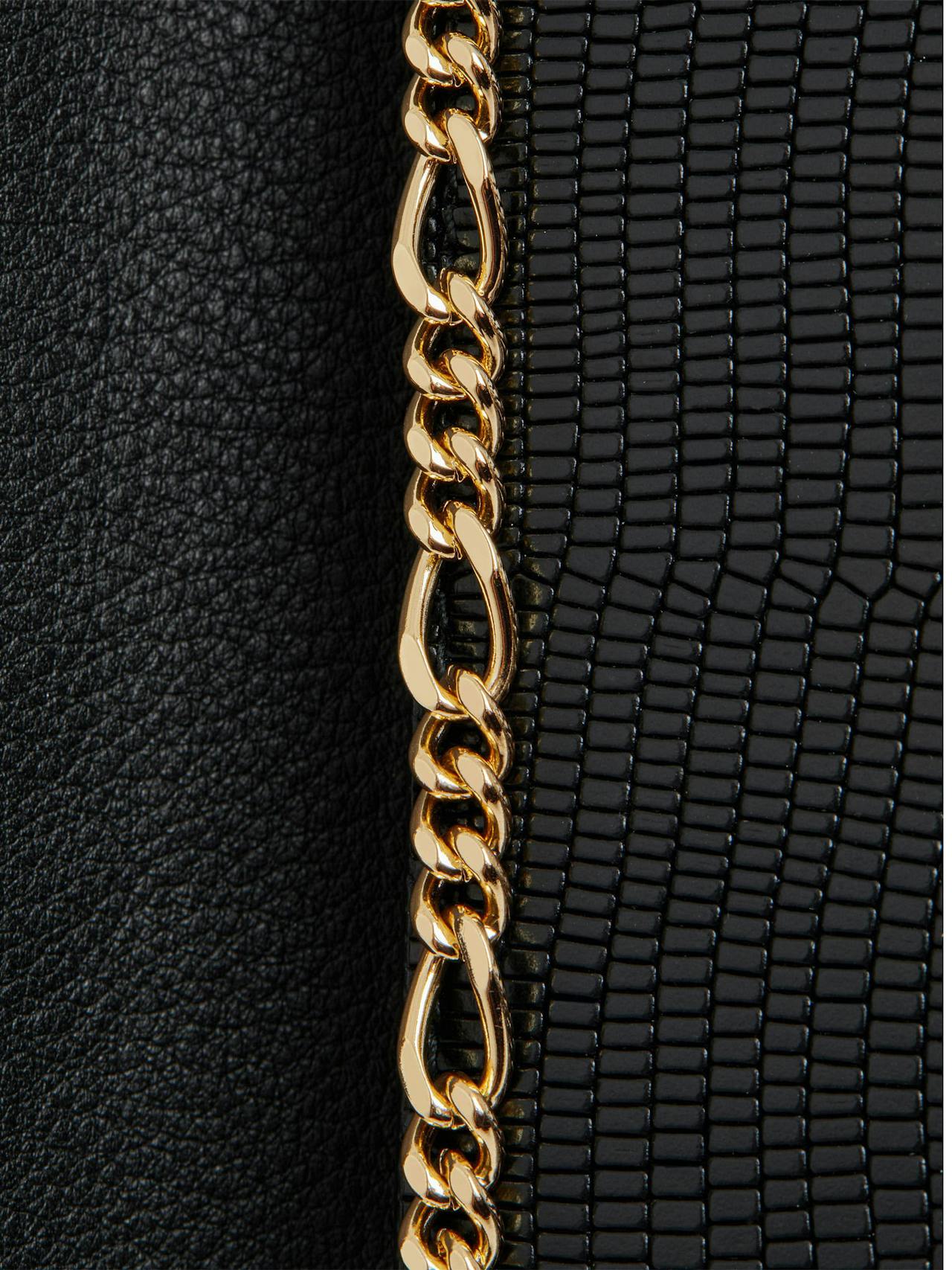 Black lizard-embossed leather Crescent On A Chain bag Crescent on a Chain Strathberry    - Collagerie