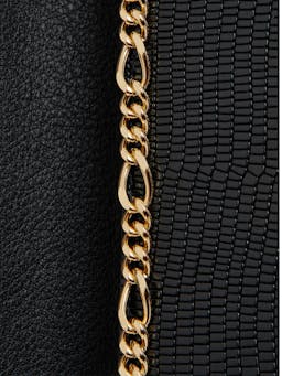 Black lizard-embossed leather Crescent On A Chain bag Crescent on a Chain Strathberry    - Collagerie