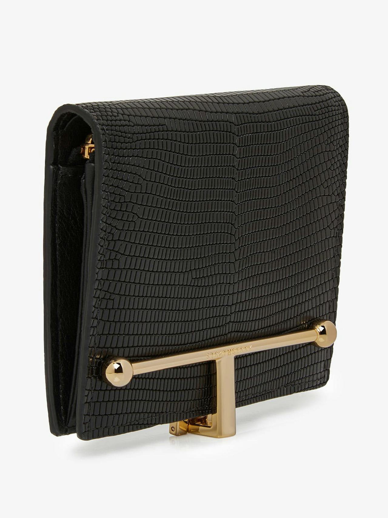 Black lizard-embossed leather Melville street wallet Melville Street Wallet Strathberry    - Collagerie