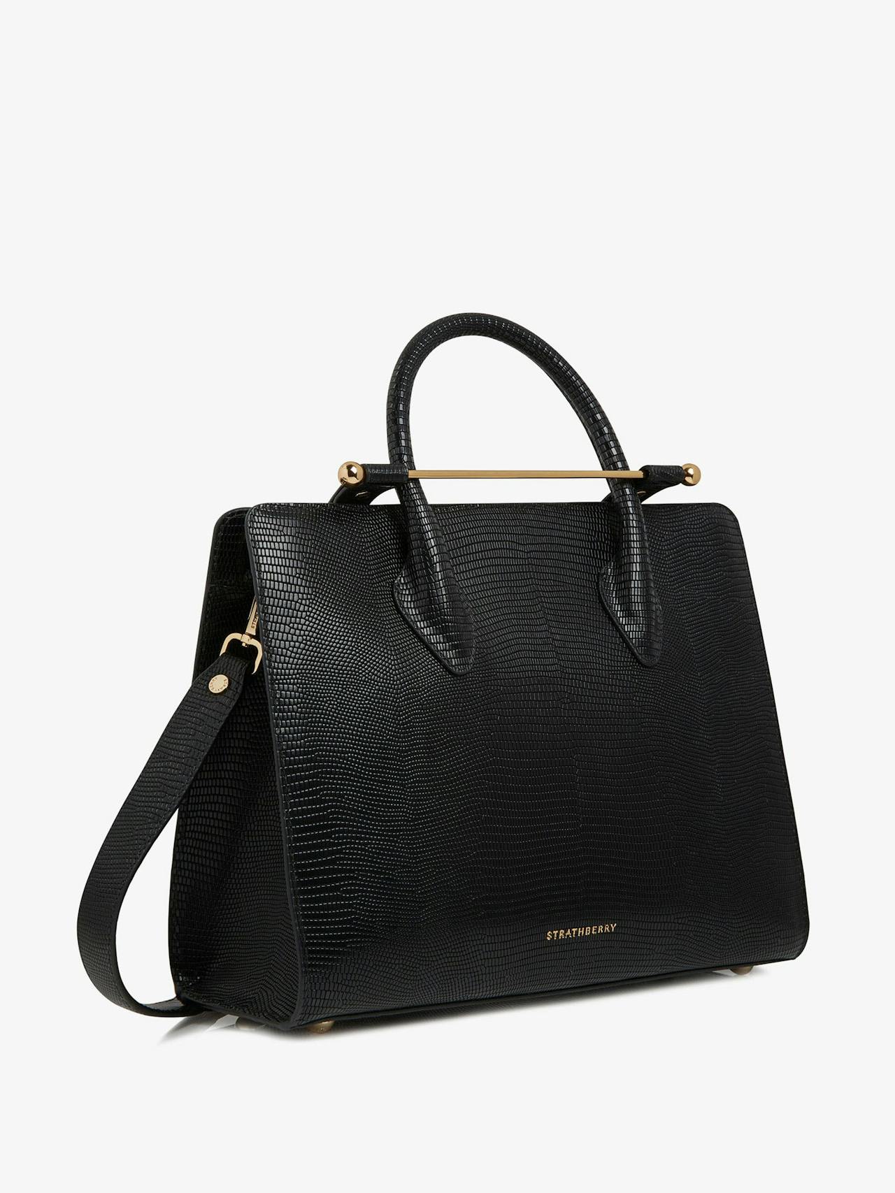 Black lizard-embossed leather The Strathberry midi tote The Strathberry Midi Tote Strathberry    - Collagerie